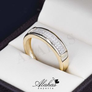 Alianza de boda Oro 14k con Zirconias