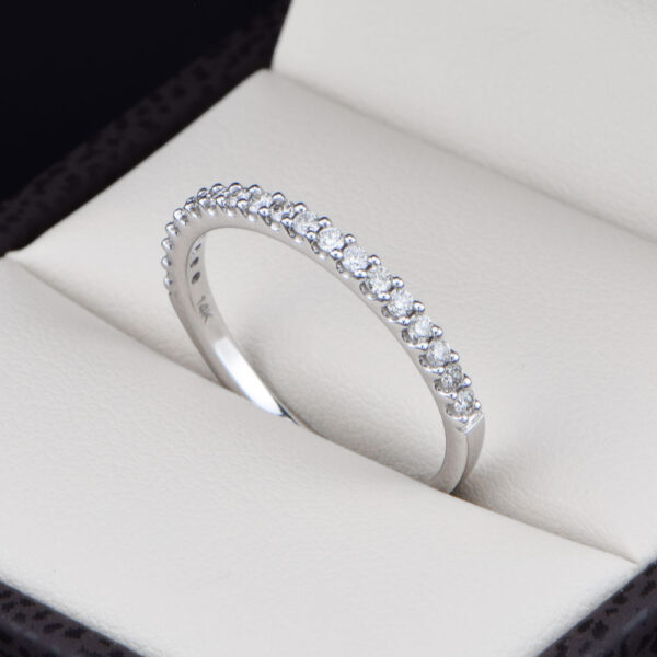 Alianza de boda en oro 14k con diamantes adiam-006