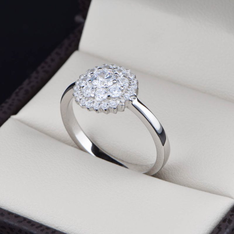 Anillo Compromiso De Plata | Fleur - Platino Perú | Joyería