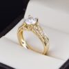 Anillo de compromiso oro 14k con zirconias soloz-011