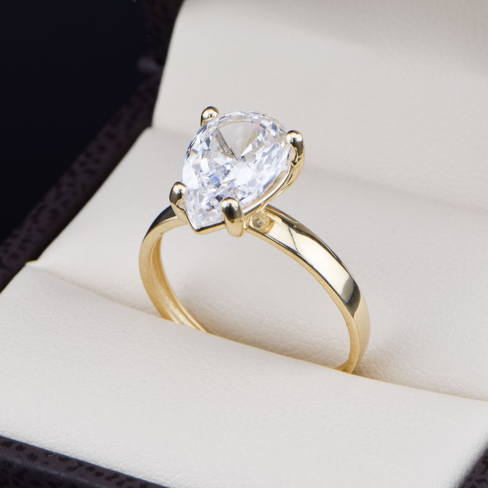 Anillo de compromiso oro 14k con zirconias soloz-022