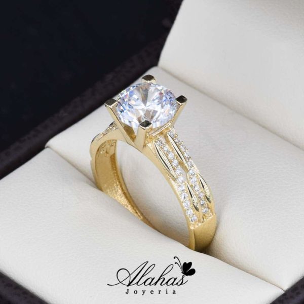 Anillo de compromiso oro 14k con zirconias soloz-067