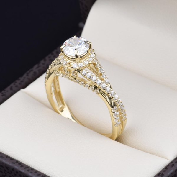 Anillo de compromiso oro 14k con zirconias soloz-004