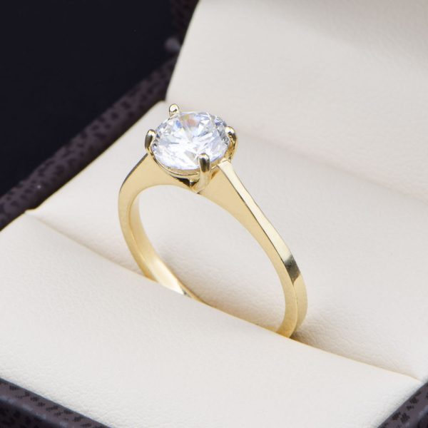 Anillo de compromiso oro 14k con zirconias soloz-038