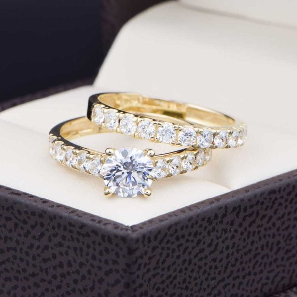 Duo de boda en oro 14k Joyeria Alahas DO-006