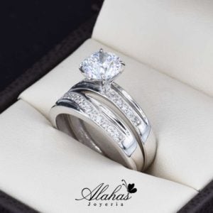 Duo de boda Oro 14k con zirconias