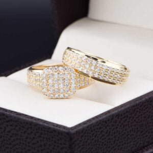 Duo de boda en oro 14k Joyeria Alahas DO-002