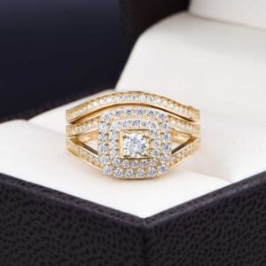Duo de boda en oro 14k Joyeria Alahas DO-006