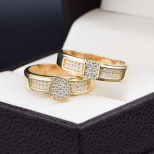 Duo de boda en oro 14k Joyeria Alahas DO-008