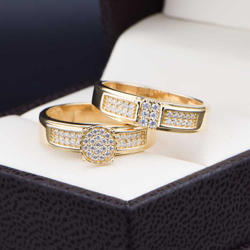 Duo de boda en oro 14k Joyeria Alahas DO-008