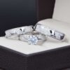 Trio de boda Plata 925 Zirconias Joyeria Alahas ABPT-006