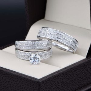 Trio de boda en plata 925 ABPT-015