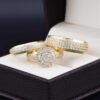 Trio de boda oro 14k Joyeria Alahas TROZ-006