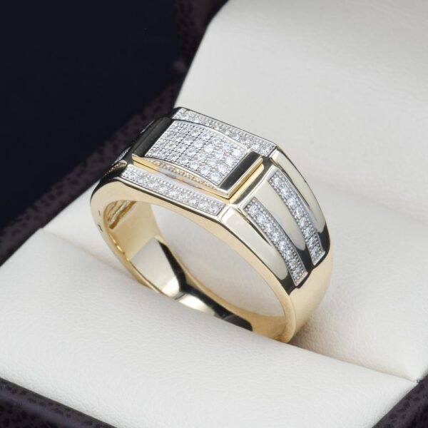 Anillo de oro 14k con zirconias ANO-007