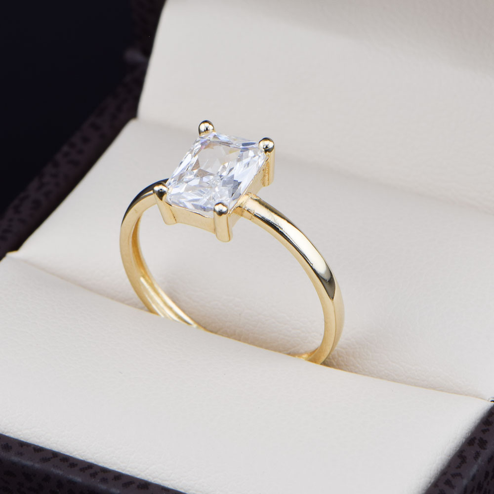 Anillo de compromiso oro 14k con zirconias SOLOZ-005