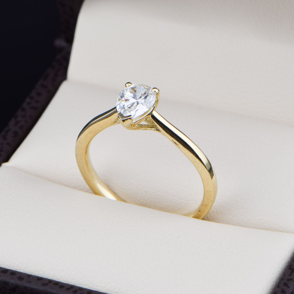 Anillo de compromiso oro 14k con zirconias SOLOZ-010