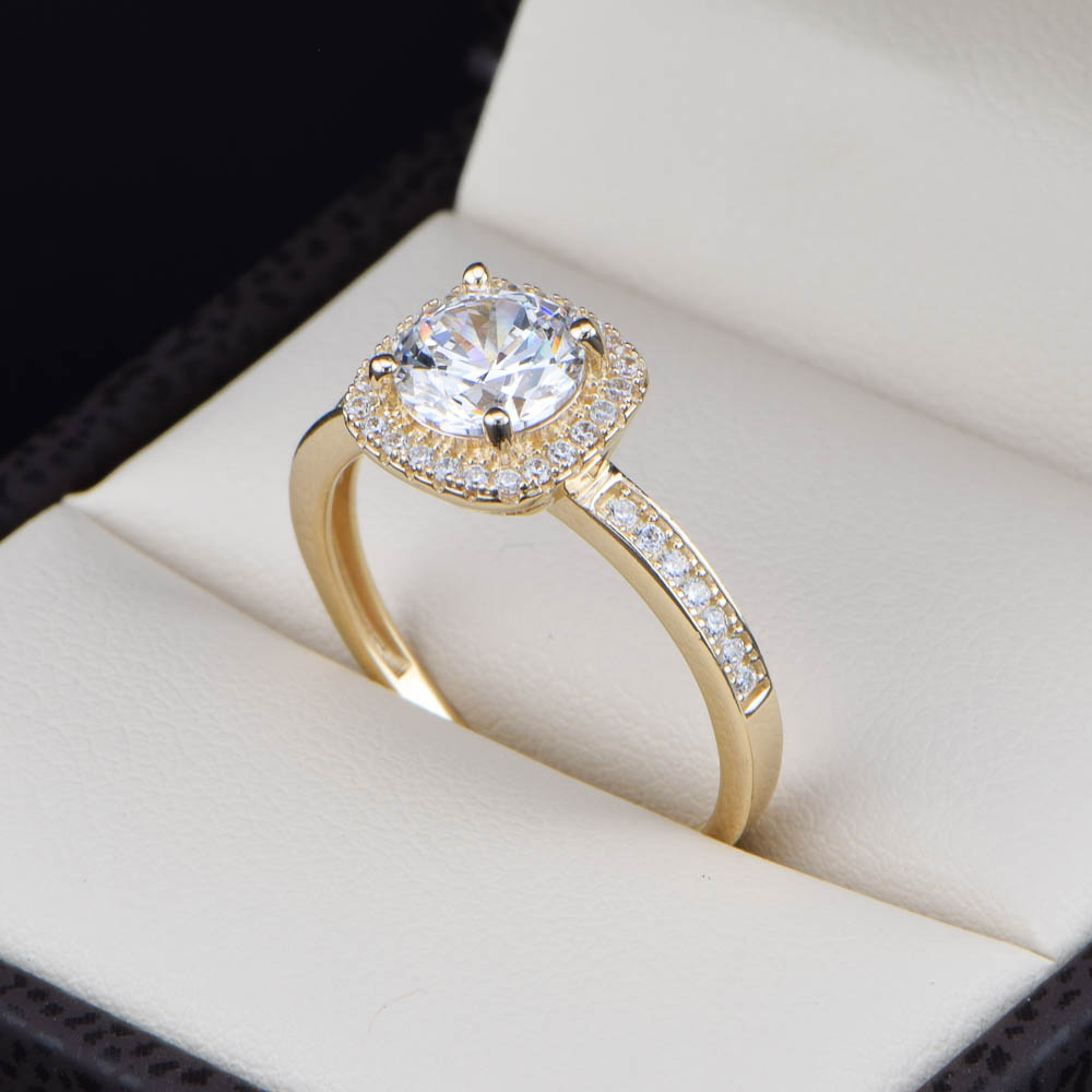 Anillo de compromiso oro 14k con zirconias SOLOZ-015