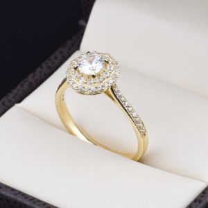 Anillo de compromiso oro 14k con zirconias SOLOZ-012