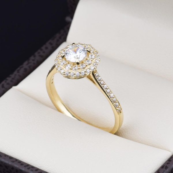Anillo de compromiso oro 14k con zirconias SOLOZ-012