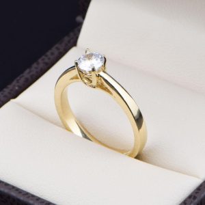Anillo de compromiso oro 14k con zirconias soloz-043