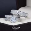 Trio de boda oro 14k con zirconias troz-054