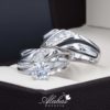Trio de boda oro 14k con zirconias troz-067
