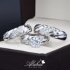 Trio de boda oro 14k con zirconias troz-082