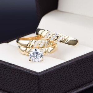 Trio de Boda Oro 14k Troz-008