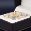 Trio de Boda Oro 14k con zirconias Troz-013