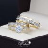 Trio de Boda Oro 14k con zirconias Troz-013