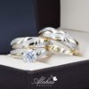 Trio de Boda Oro 14k con zirconias Troz-022