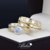 Trio de Boda Oro 14k con zirconias Troz-024