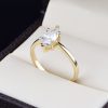 Anillo de compromiso oro 14k con zirconias soloz-046