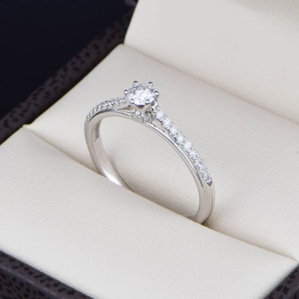 Anillo de compromiso Oro 14k diamantes sdiam-013
