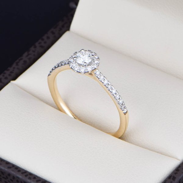 Anillo de compromiso Oro 14k diamantes sdiam-015