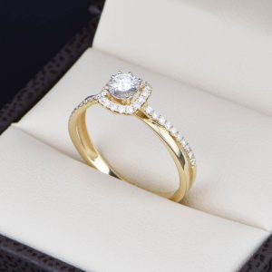 Anillo de compromiso Oro 14k con diamantes sdiam-025