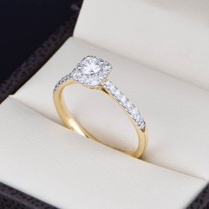 Anillo de compromiso Oro 14k diamantes sdiam-033