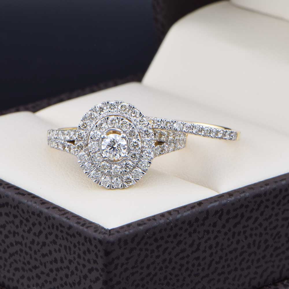 Duo de boda oro 14k diamantes ddiam-015