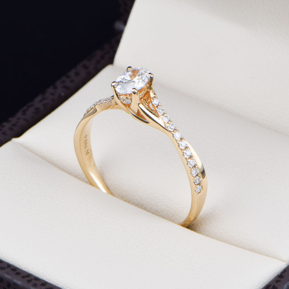 Anillo de compromiso Oro 14k diamantes sdiam-007