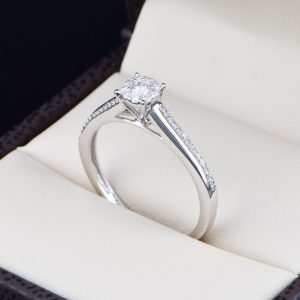 Anillo de compromiso Oro 14k con diamantes sdiam-044