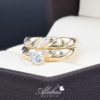 Duo de boda oro 14k zirconias do-049