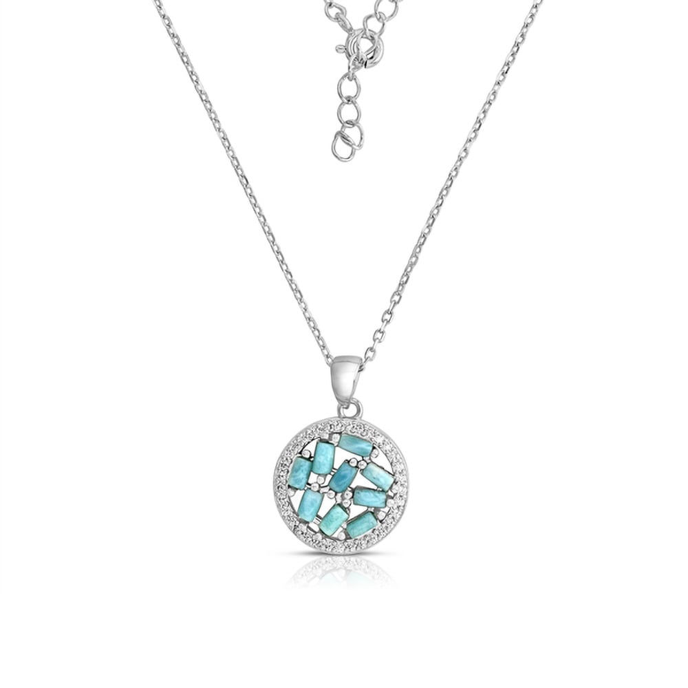 Cadena en Larimar Plata 925 Joyeria Alahas cdpl-008