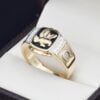 Anillo Oro 14k zirconias Joyeria Alahas Ano-020