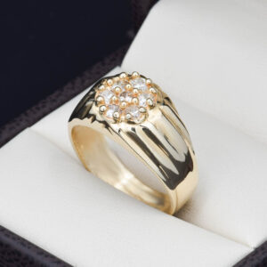 Anillo Oro 14k zirconias Joyeria Alahas Ano-028