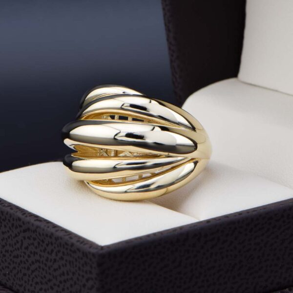 Anillo oro 14k zirconias Joyeria Alahas Ano-021