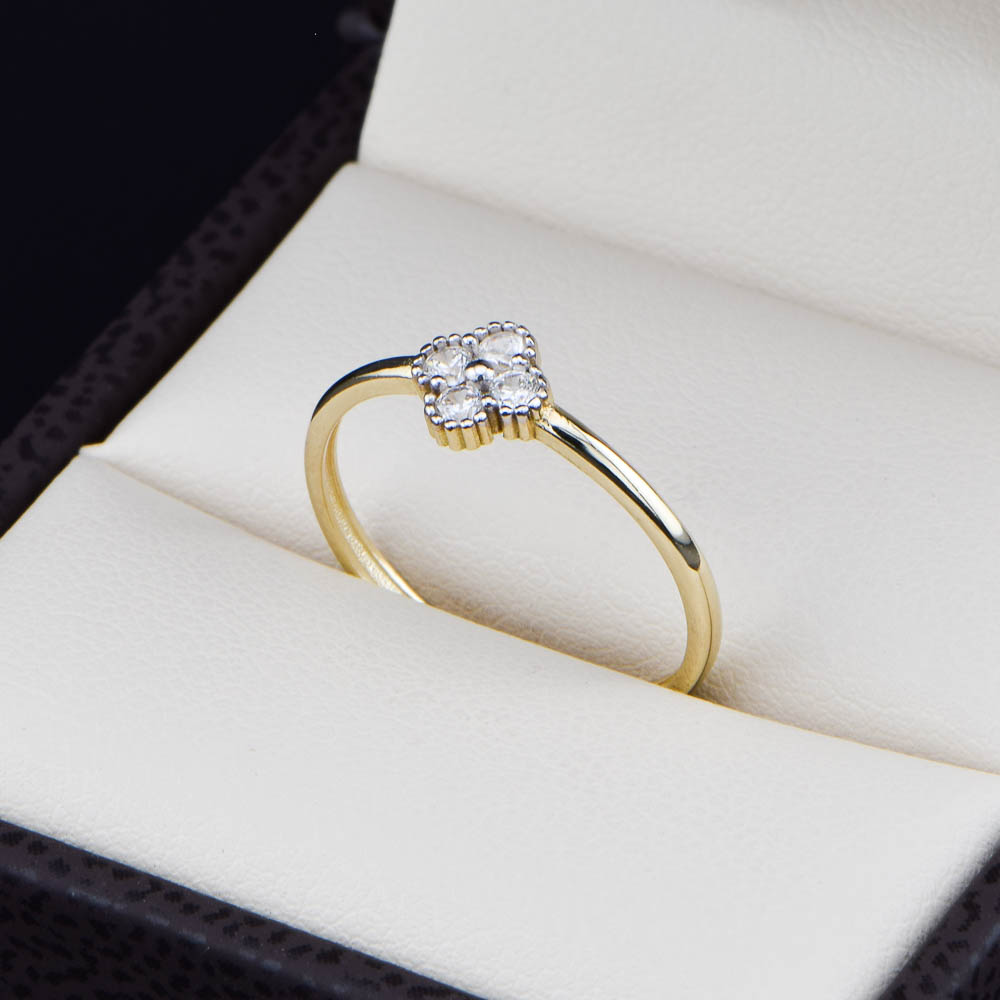 Anillo oro 14k zirconias Joyeria Alahas ano-018