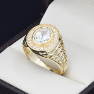 Anillo oro 14k zirconias Joyeria Alahas ANO-032