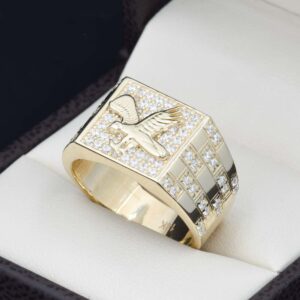 Anillo oro 14k zirconias Joyeria Alahas ANO-037