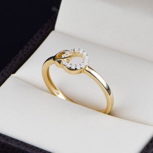 Anillo oro 14k zirconias Joyeria Alahas ANO-031