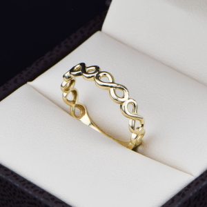 Anillo oro 14k zirconias Joyeria Alahas ANO-036